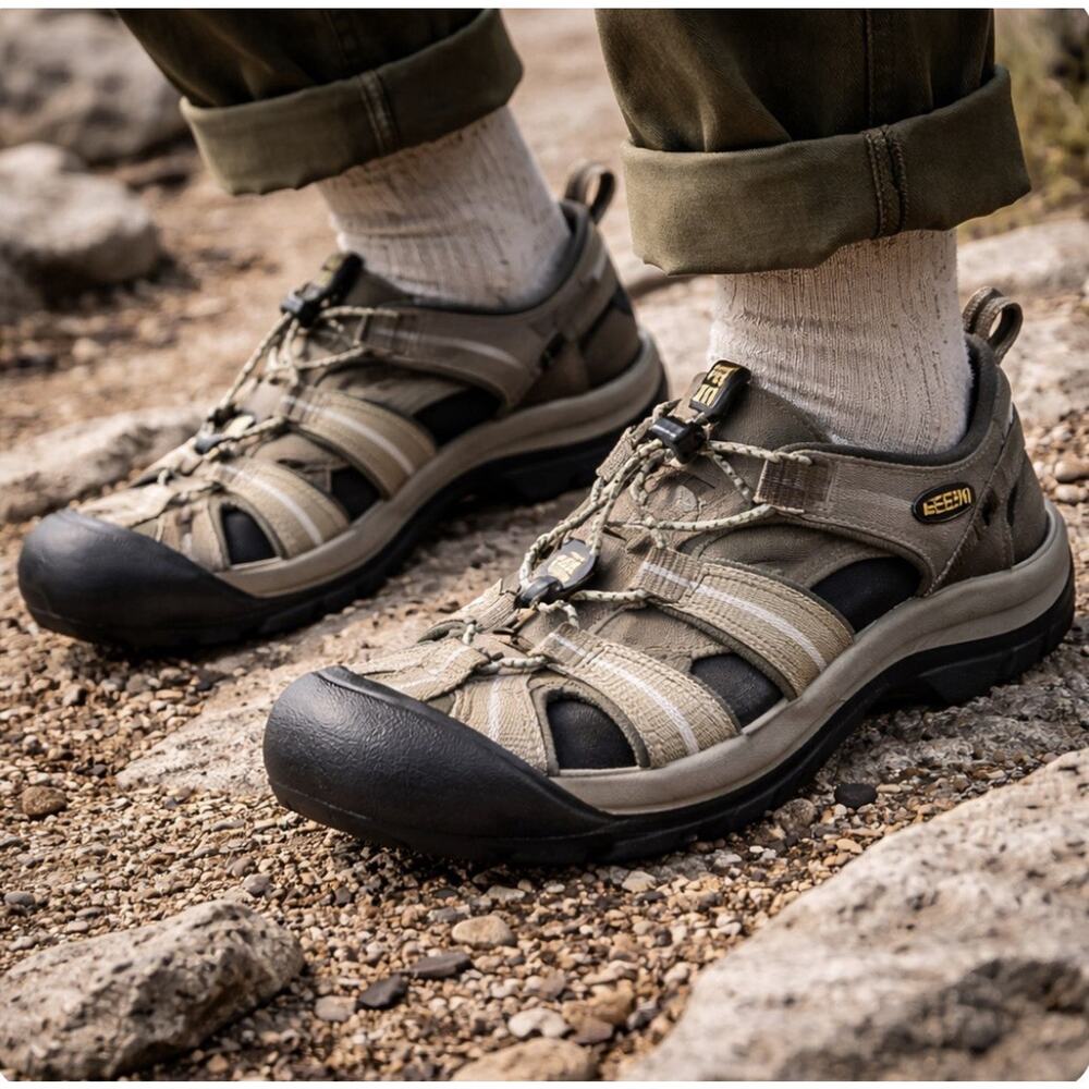 KEEN H2 Unisex-Newport Closed Toe Waterproof Tan Hiking Sandals Sz 9 EU 42